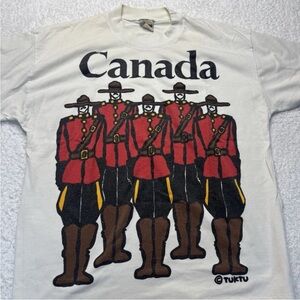Tuk Canada Mountie Short Sleeve Tee - White and Red‎
